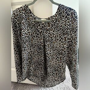 J. Crew Size S Cheetah Print Popover Blouse